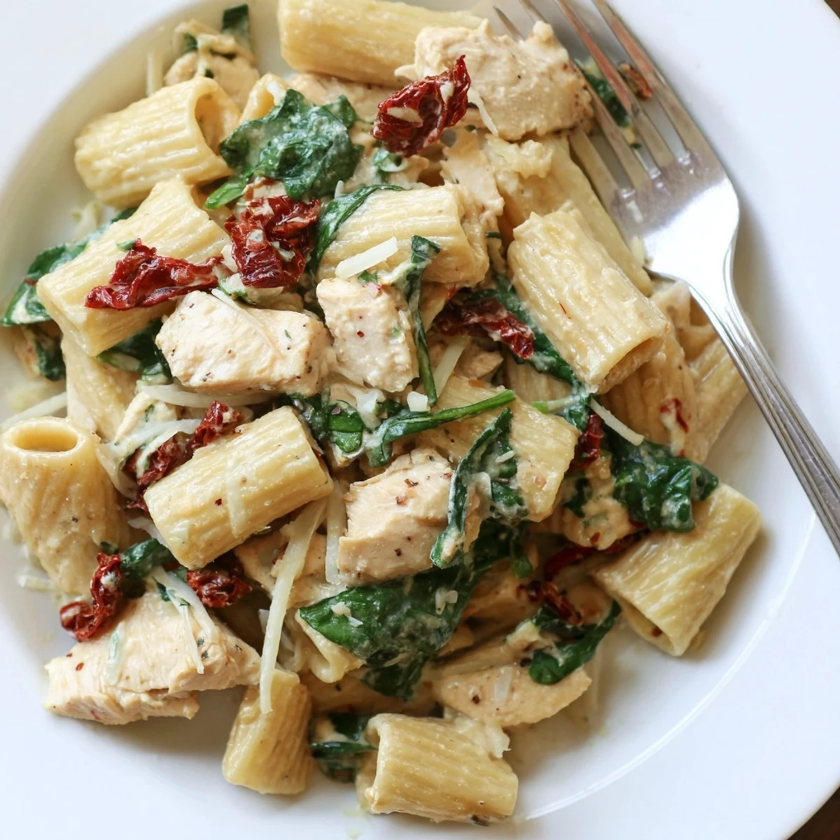 Indulge in One-Pot Creamy Tuscan Chicken Pasta, bursting with flavor and comfort.