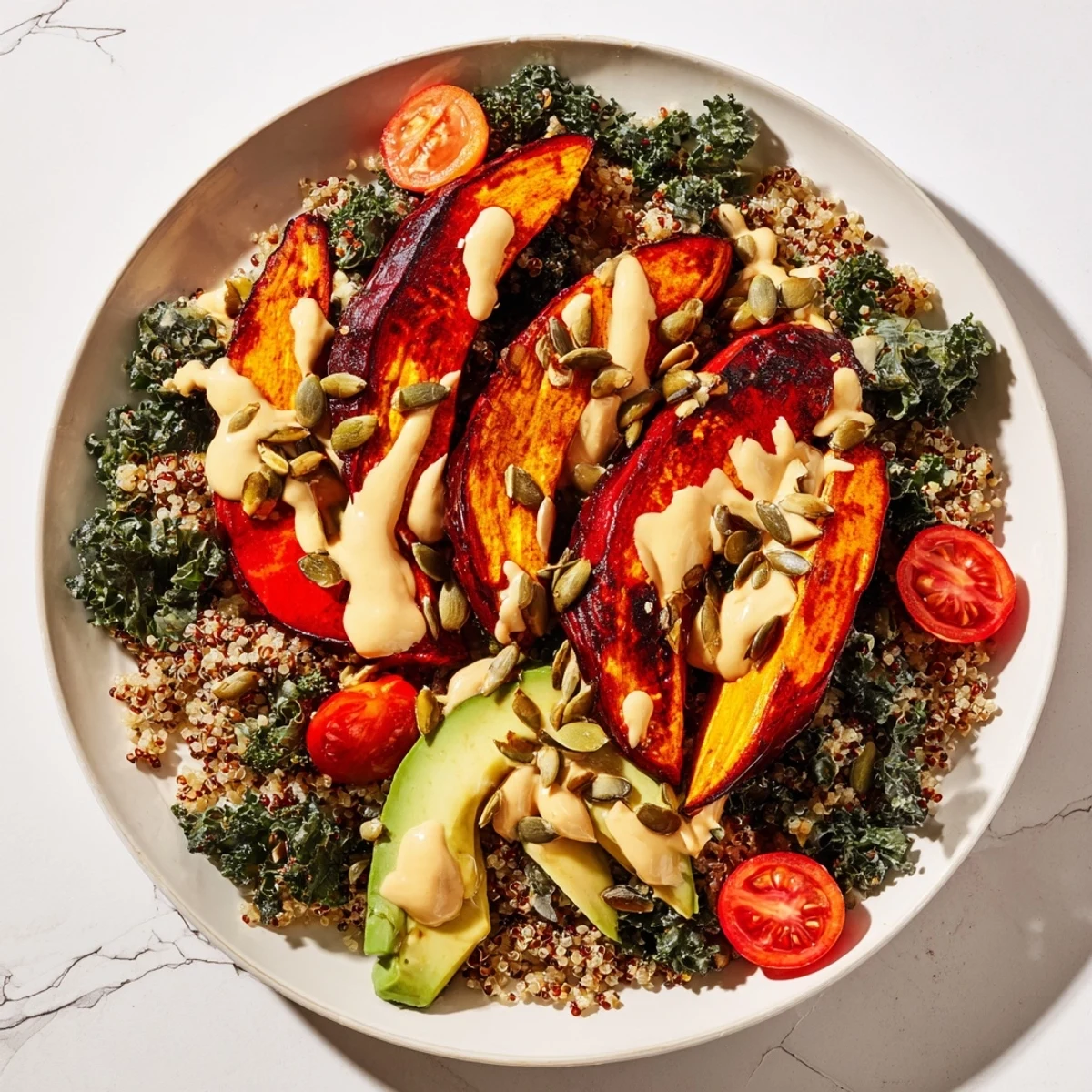 Quinoa Kale Roasted Beet Bowl