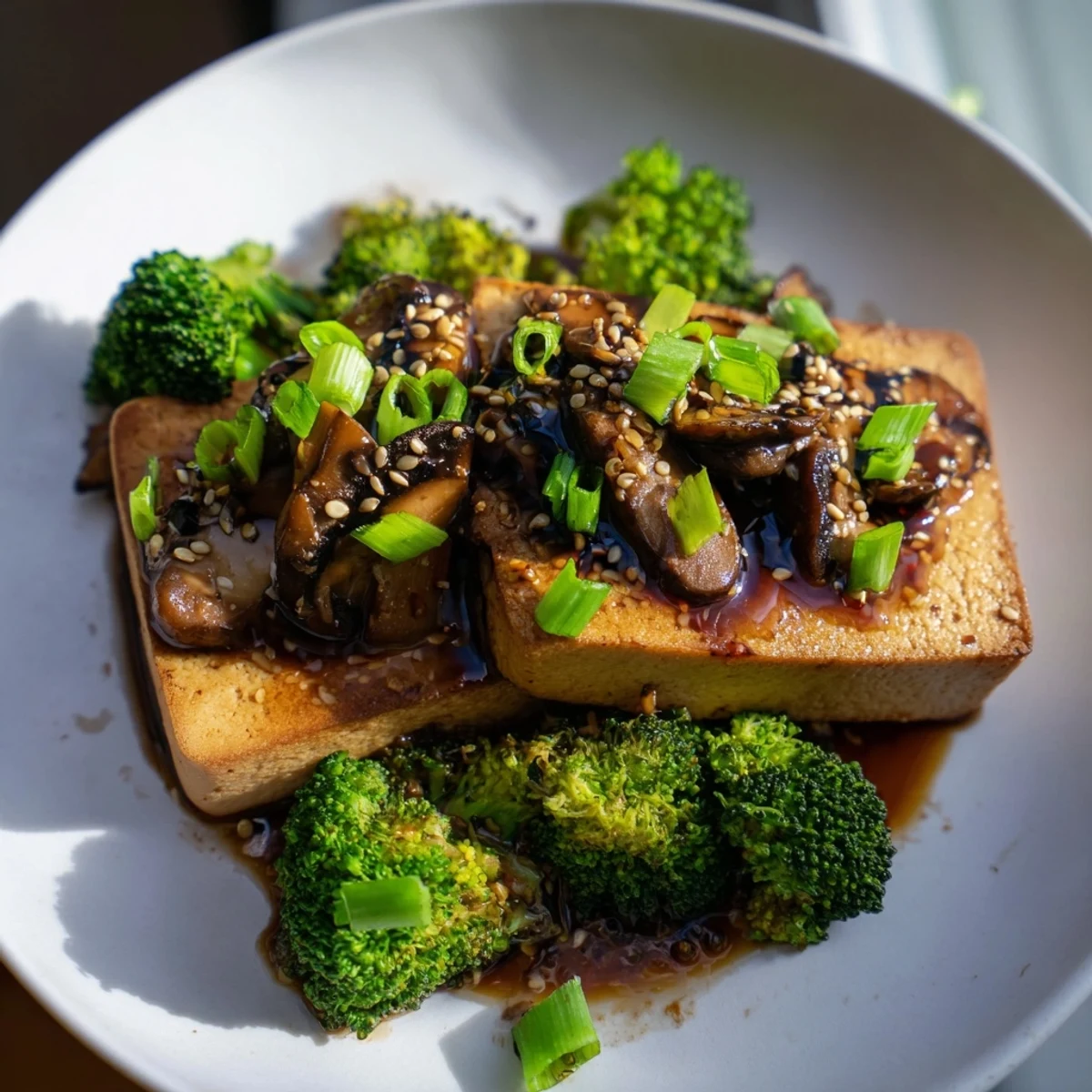 Sautéed Tofu Steak Broccoli