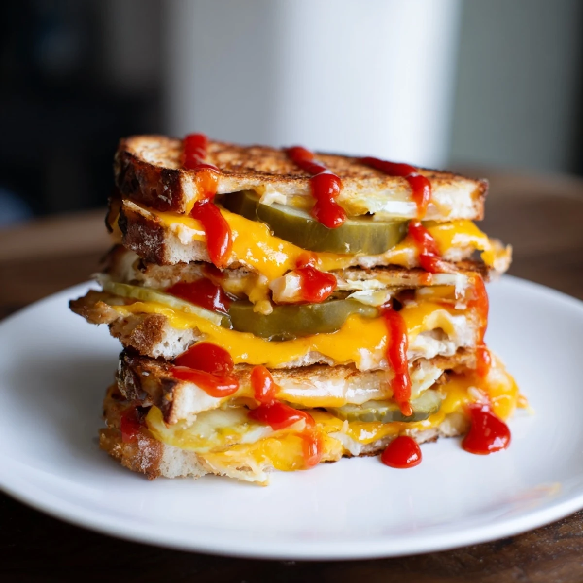 Golden-brown Spicy Pickle Grilled Cheese Dippers ready to enjoy, perfect with creamy dipping sauce.