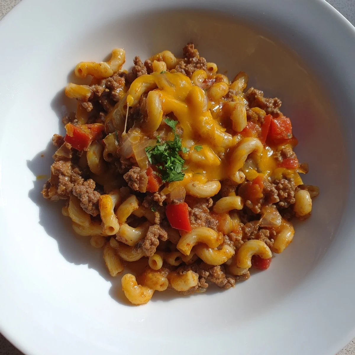 Cheeseburger Chili Mac Skillet