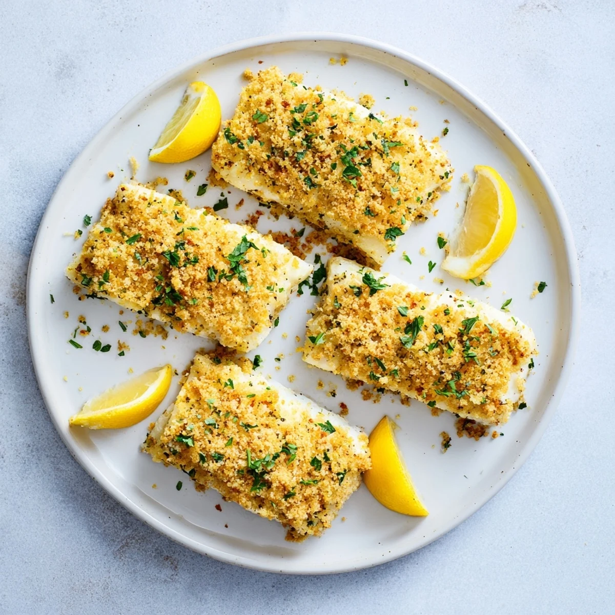 Delicious, flaky Baked Cod with Crispy Ritz Cracker Topping, a perfect seafood dinner tonight!