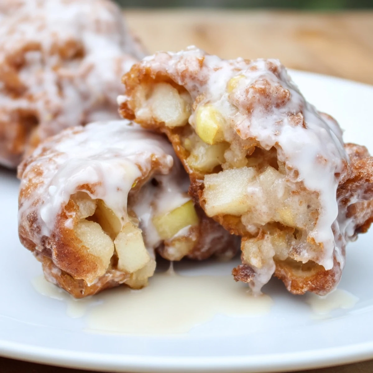Homemade apple fritters, lightly spiced and served warm, make an irresistible American dessert.
