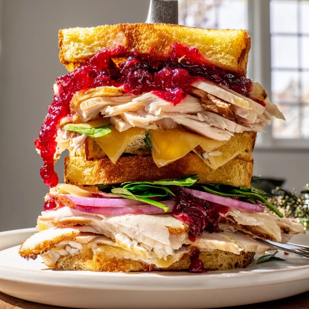 Imagine this: a warm, grilled Budget Christmas Sandwich with melted cheddar and cranberry sauce, a festive treat.