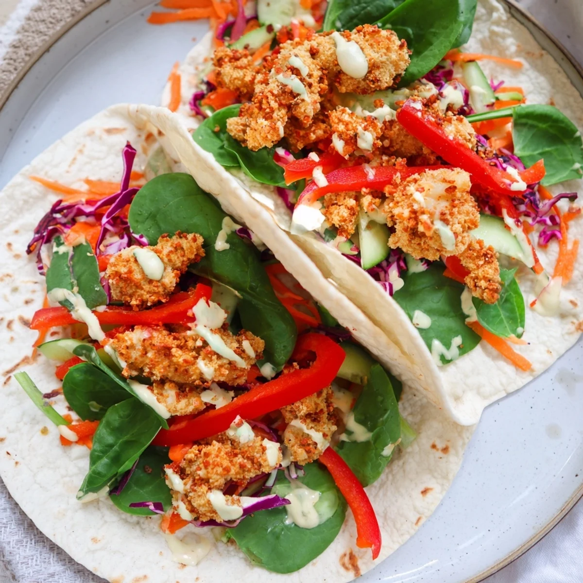 Savory and sweet Candy Cane Crunch Chicken Veggie Wraps, perfect for a flavorful lunch or light dinner.