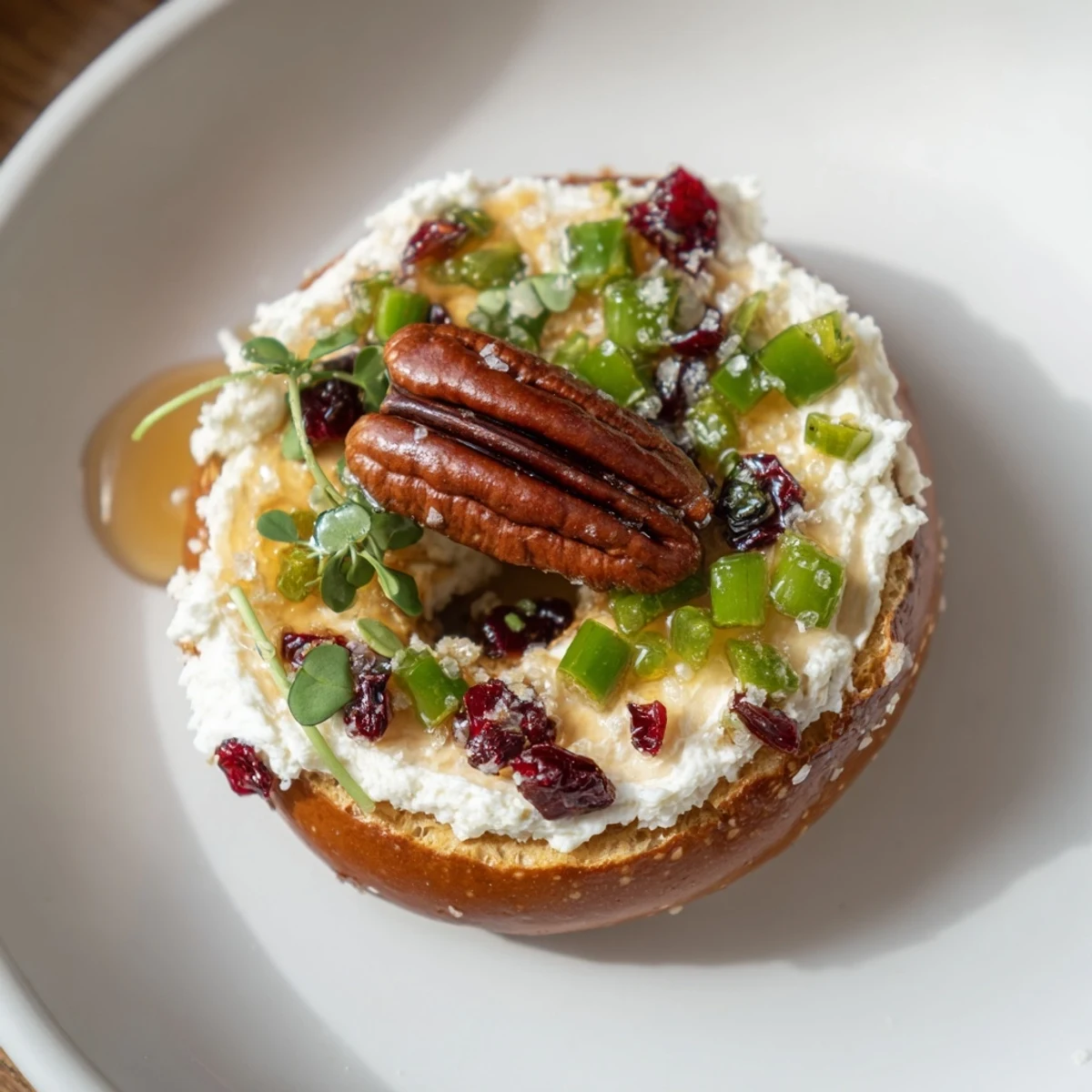 Festive Rocket Fuel New Year's Eve Treats—bite-sized appetizers with pecans and jalapeño beautifully arranged.