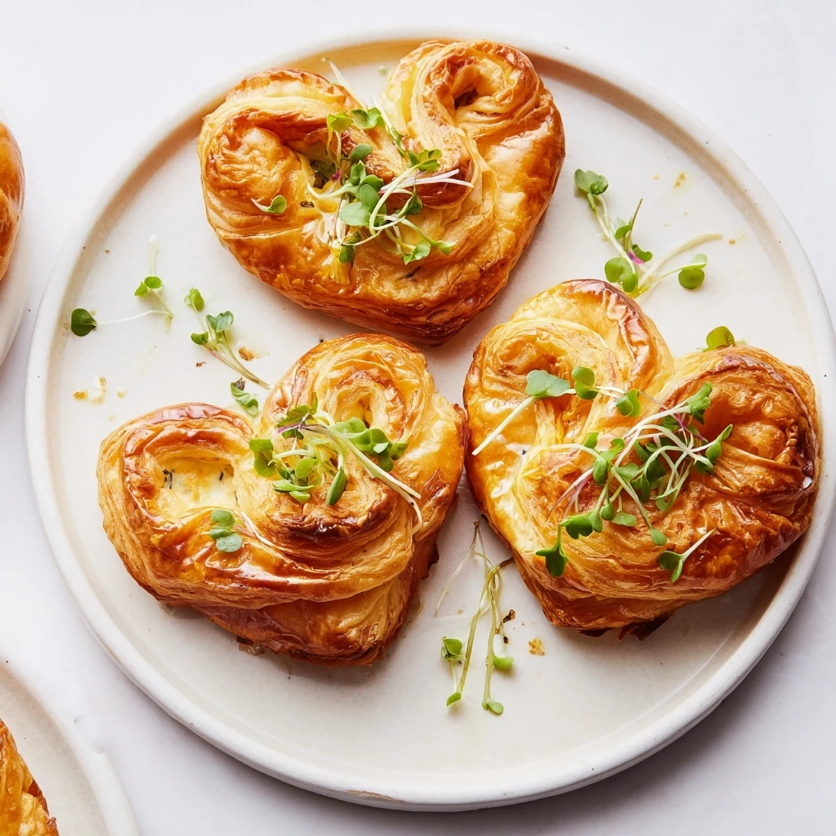 Golden-brown Cœurs Entrelacés, Valentine's Day appetizers, feature creamy goat cheese and sweet peppers.