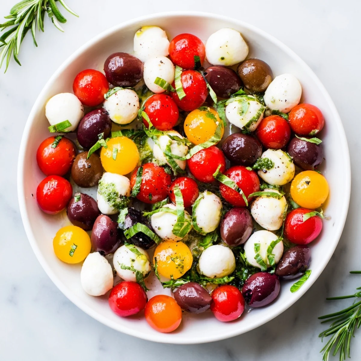 Vibrant appetizer wreath: an olive and cherry tomato wreath ring ready for holiday gatherings.