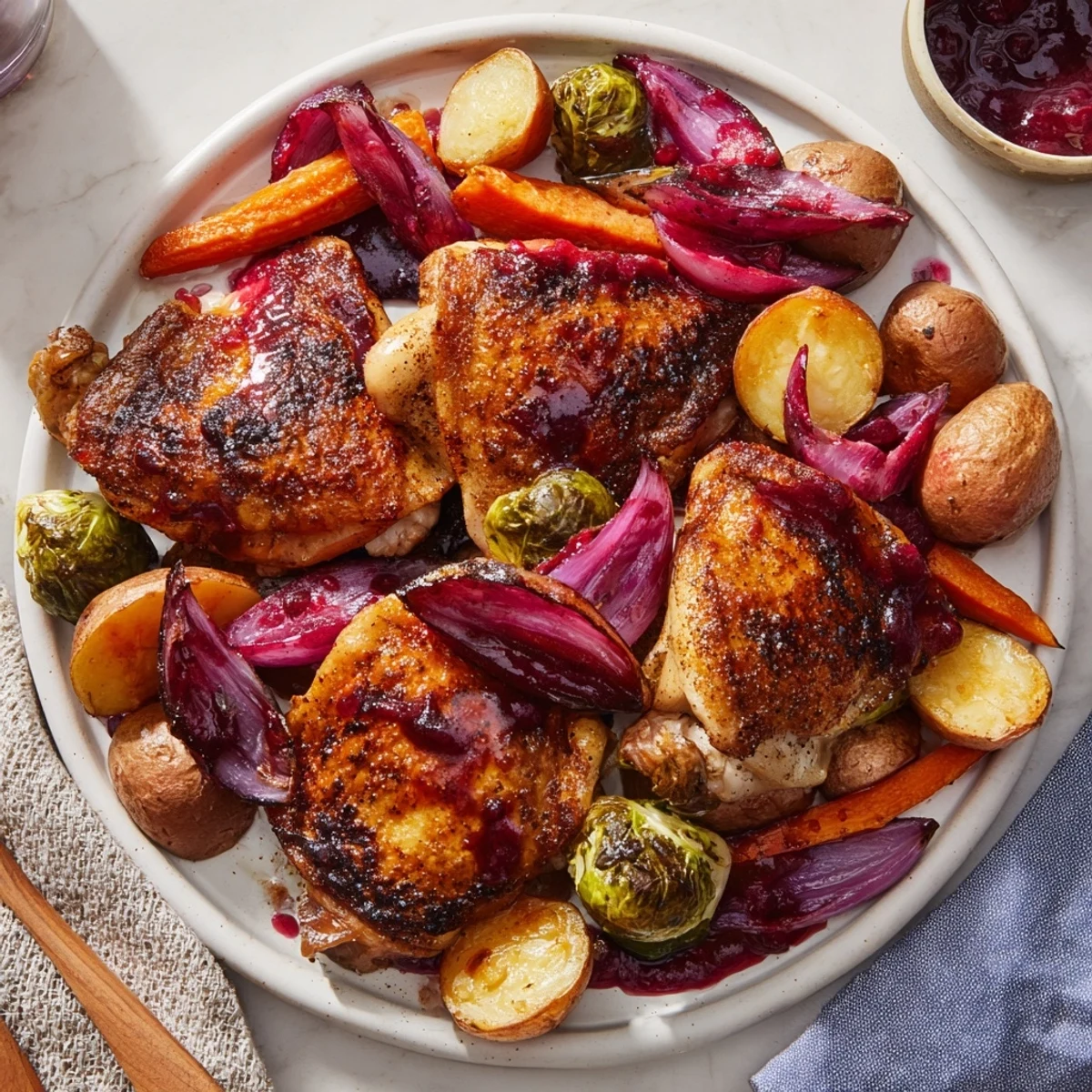 Sheet Pan Chicken Cranberry Vinaigrette