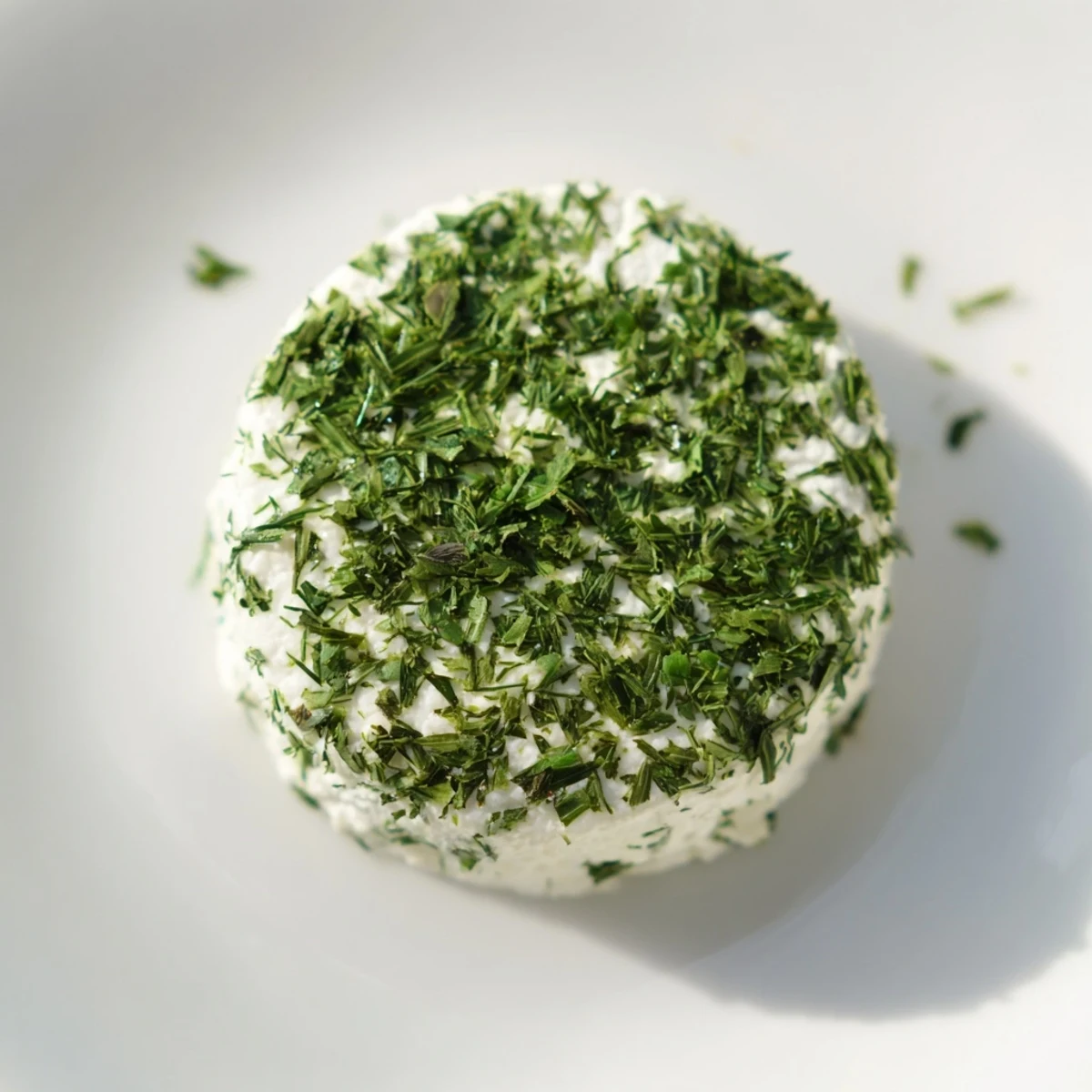 Fresh parsley-dusted "The Mossy Stone" cheese rounds, a visually stunning appetizer idea for parties.
