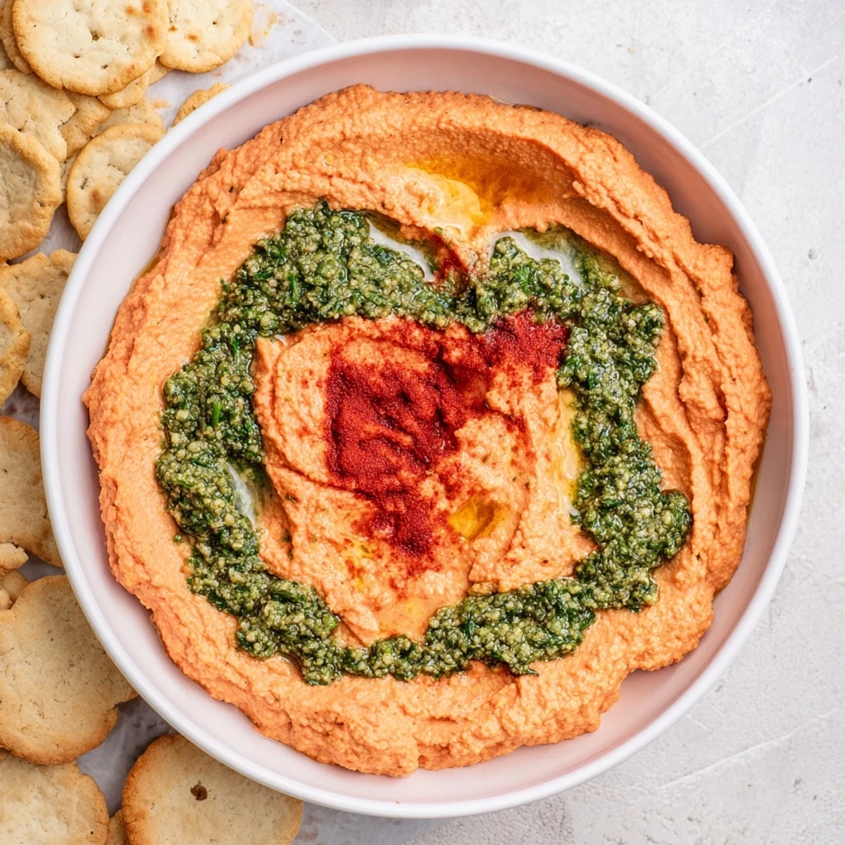 Creamy and colorful dips make this Marble Swirl a visually stunning and easy-to-make appetizer.