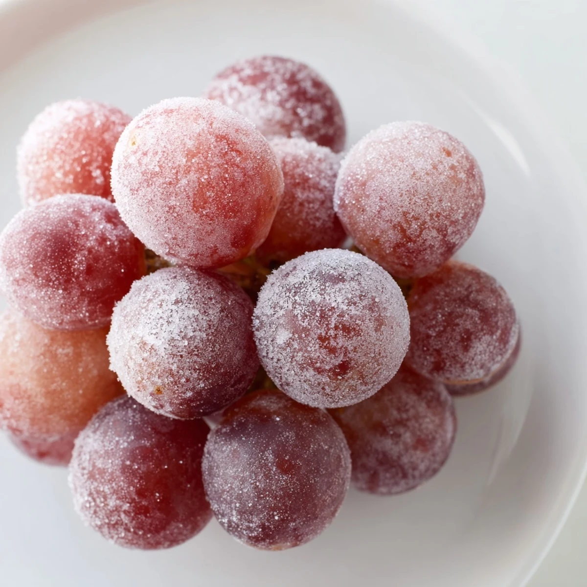 Icy, freshly frozen grapes ready to enjoy, a simple, delicious snack perfect for summer.