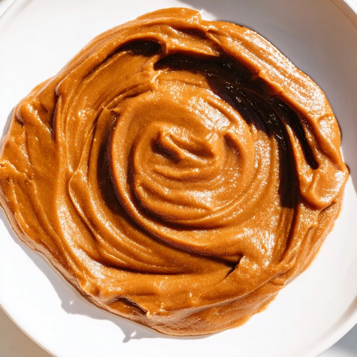 Creamy Emirati Al Madrooba, sweet date paste swirled gently, ready to spread on warm bread.