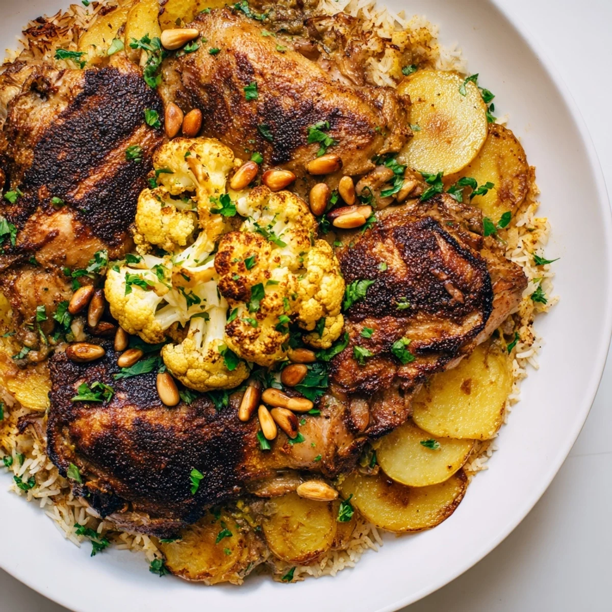 Palestinian Maklouba Layered Dish