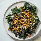 Warm Kale with Crispy Chickpeas