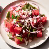 A visually appealing Watermelon Feta Salad: a delicious, summery Mediterranean delight.