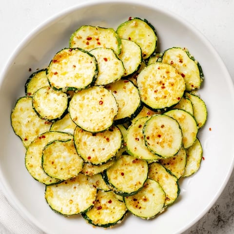 Golden, crispy zucchini chips, perfectly seasoned, are arranged on a baking sheet, ready to enjoy.