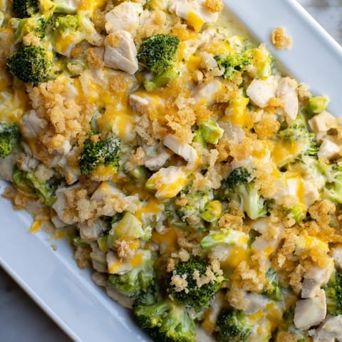 Creamy Chicken & Broccoli Cheddar Bake, perfect for a family dinner, overflowing with cheesy goodness and tender chicken.