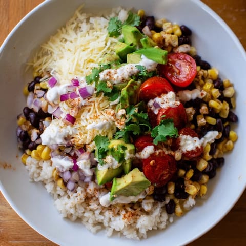 Rice Bean Corn Burrito Bowls