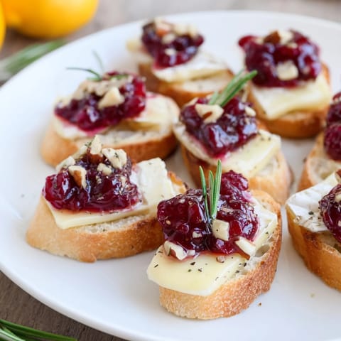 Quick Cranberry Brie Crostini
