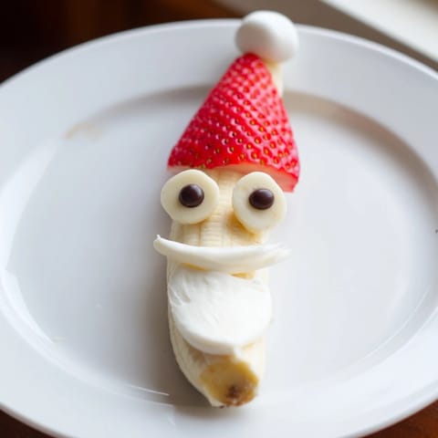 Banana Strawberry Santa Skewers