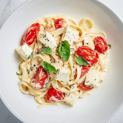 Creamy Baked Brie Pasta Sauce, showcasing melted brie and tomatoes with fresh basil for dinner.