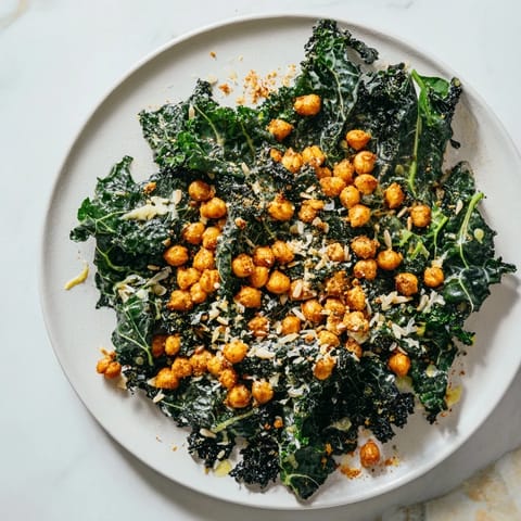 Warm Kale with Crispy Chickpeas