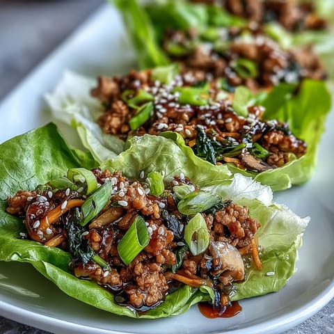 Turkey Potsticker Stir-Fry Lettuce Wraps