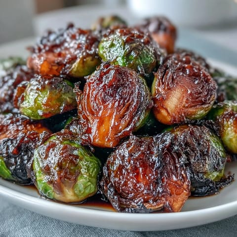 2. Crispy roasted Brussels sprouts drizzled with a sticky-sweet orange maple glaze, balancing bright citrus notes with rich caramelization in every bite.  