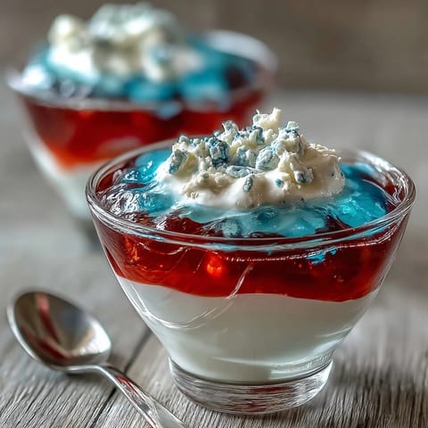 Red White Blue Layered Jello #478