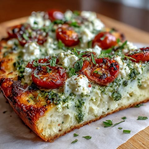 Cottage Cheese Flatbread with Pesto
