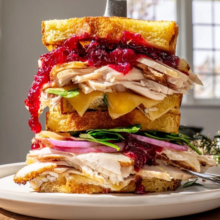 Imagine this: a warm, grilled Budget Christmas Sandwich with melted cheddar and cranberry sauce, a festive treat.