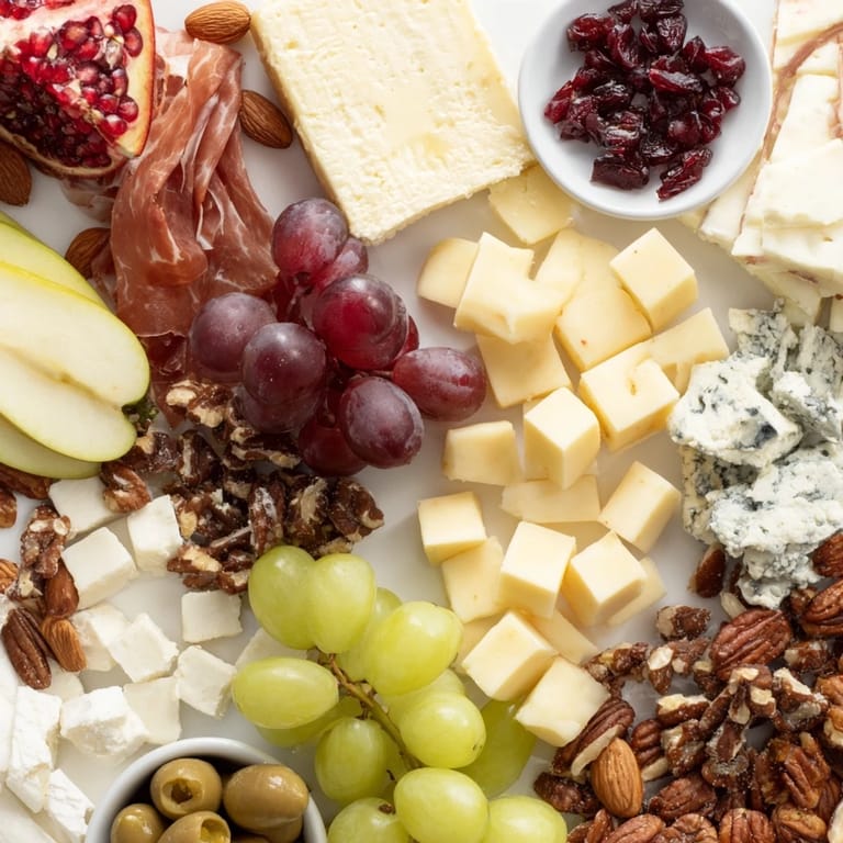 This Winter Wonderland Grazing Tray features an appealing array of festive foods for a perfect holiday snack.