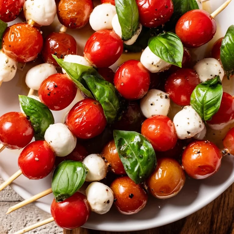A visually stunning Red and Green Caprese Skewer Tree, perfectly assembled with fresh ingredients for a flavorful holiday appetizer.