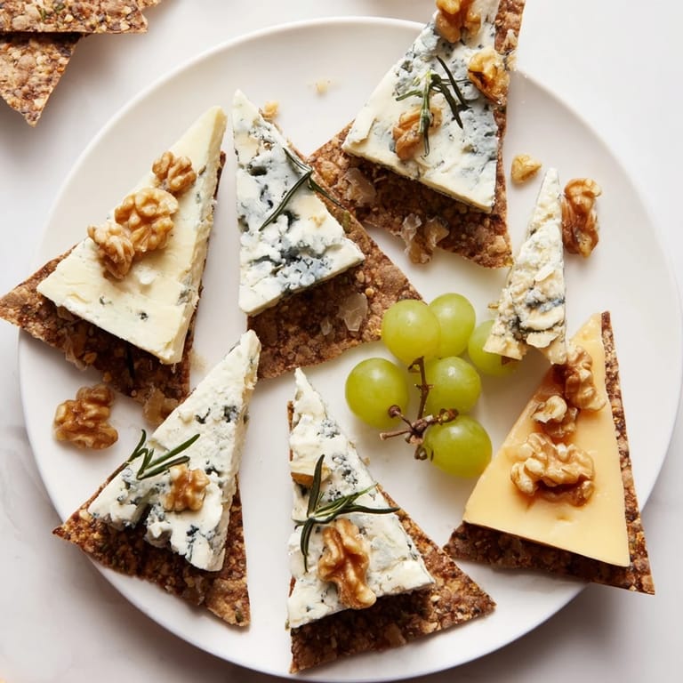 Artfully arranged "Blue Ridge Mountains" cheese platter: a savory landscape featuring blue cheeses and fresh grapes.