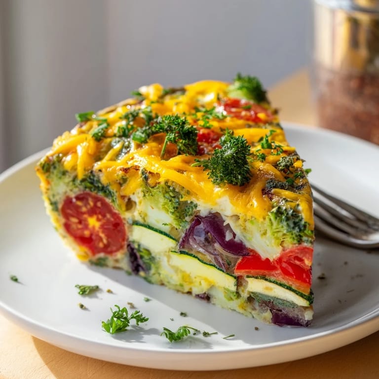 Savory vegetable frittata with fresh herbs, a delicious Italian-inspired meal ready to enjoy.