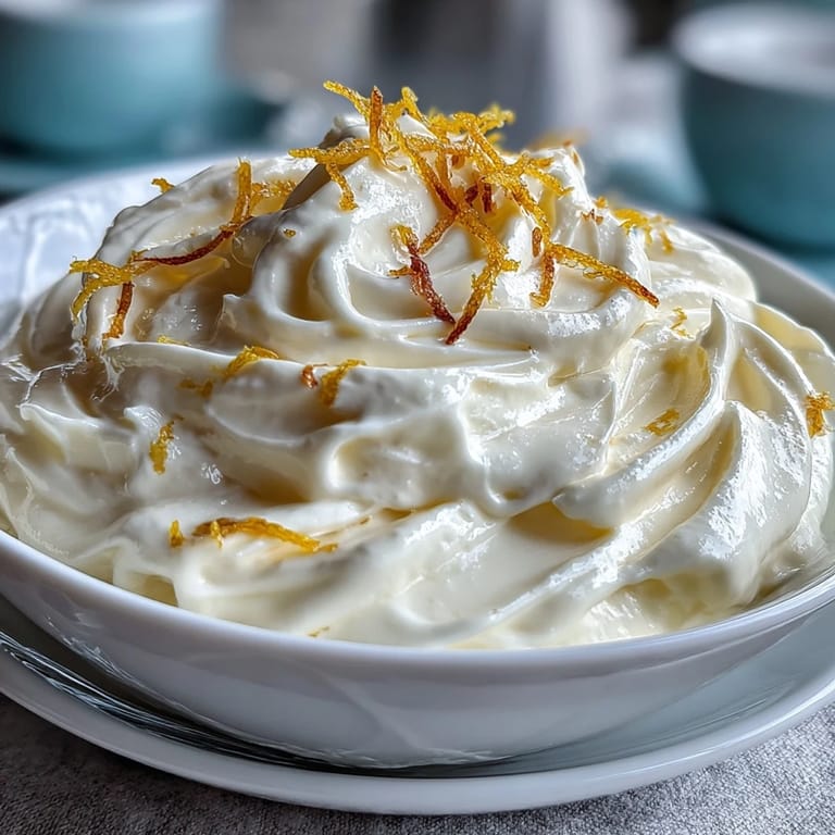 Bright yellow lemon fool layered in a clear dessert glass, garnished with shortbread biscuits and vibrant fresh raspberries.