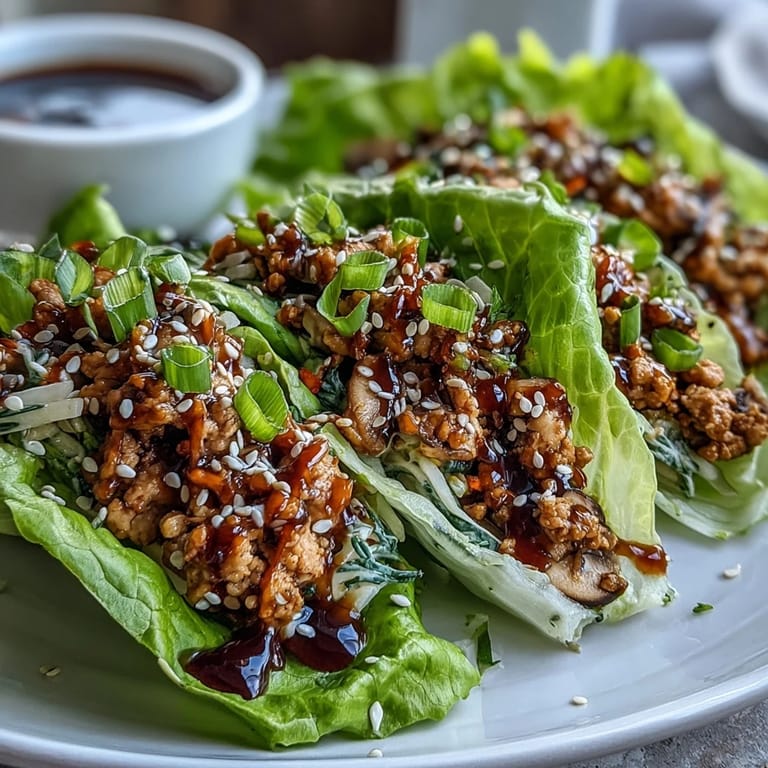 Spoon the savory turkey filling into cool, buttery lettuce cups and top with toasted sesame seeds for this Turkey Potsticker Stir-Fry Lettuce Wraps.