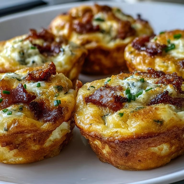 Healthy gluten-free Ranch Bacon Breakfast Egg Bites paired with fresh chives and a side of sliced avocado.