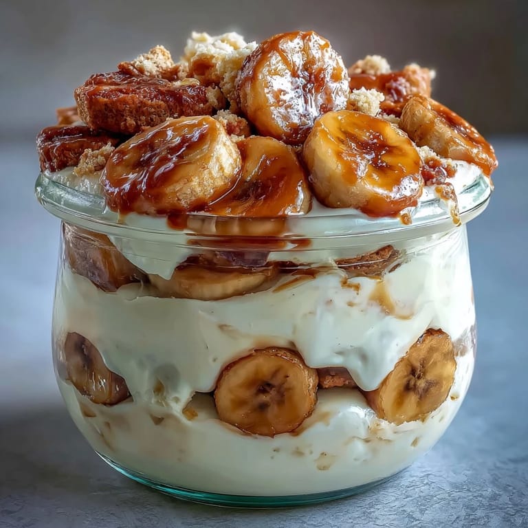 High-protein banana pudding layered with Greek yogurt custard and crunchy vanilla wafers for a healthy dessert.  