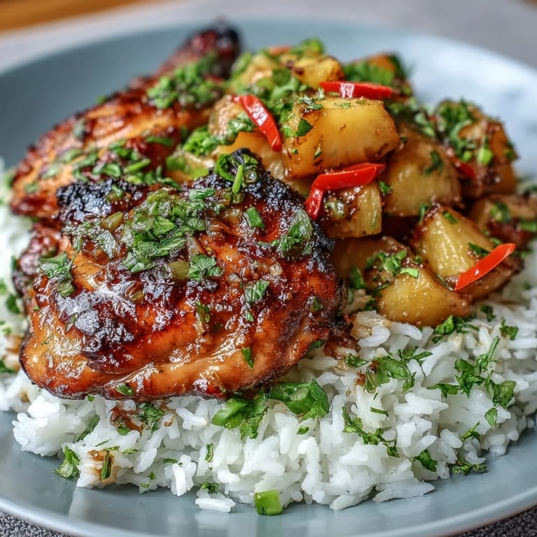 Savory chicken and pineapple foil packet with tender veggies and rice, perfect for a quick summer grill dinner.