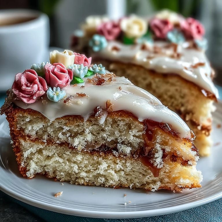 Soft vanilla sheet cake topped with buttercream and piped floral decorations for a First Communion party.
