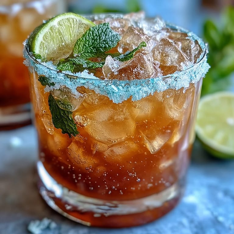 Vibrant citrus mocktail with a salted lime zest rim, perfect for Cinco de Mayo celebrations and served chilled.