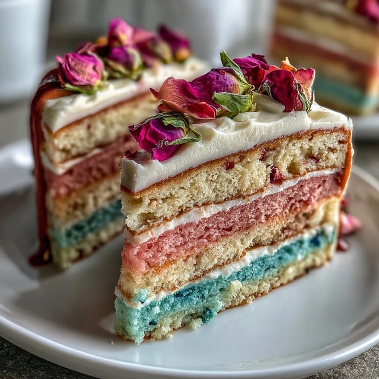 Vibrant spring cake with smooth ombre frosting and fresh edible flowers, creating a stunning centerpiece for festive gatherings.