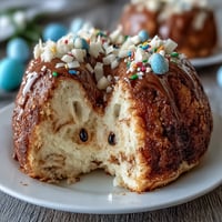 Adorable Easter bunny cake with hidden sprinkle surprise inside, frosted in pink buttercream and decorated with coconut fur, candy eyes, and marshmallow tail.