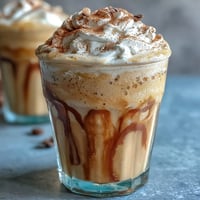 Creamy Vanilla Bean Frappuccino Protein Shake with real vanilla bean and whipped cream on top.