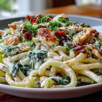 Lemon Orzo with Chicken and Spinach: Creamy orzo pasta simmered with tender chicken, fresh spinach, and bright lemon zest for a comforting, vibrant dinner.