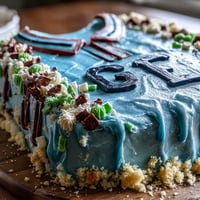 Graduation sports jersey cake decorated with fondant in team colors, complete with jersey number and name for a festive celebration.