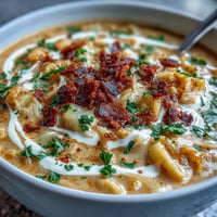 Creamy Cabbage Corn Chowder with crispy bacon, tender potatoes, and sweet corn in a rich, smoky broth.  