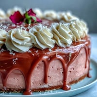Elegant Bridal Shower Rosé Velvet Cake with shimmering gold drip.